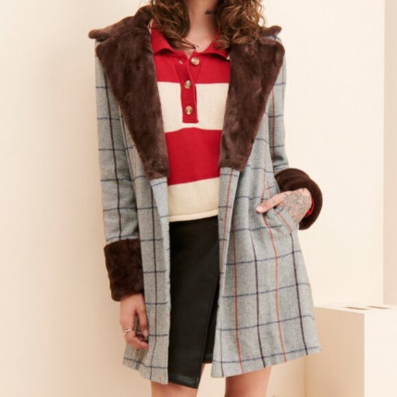 Anthropologie Jackets & Blazers - ANTHROPOLOGIE- FRENCHMAUVE Eva Faux Fur Trimmed Coat